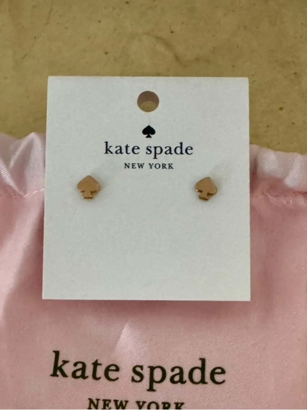 Kate Spade New York  Spade Goldtone Stud Earrings New w/dustbag